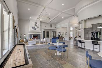 Clubhouse with shuffleboard table